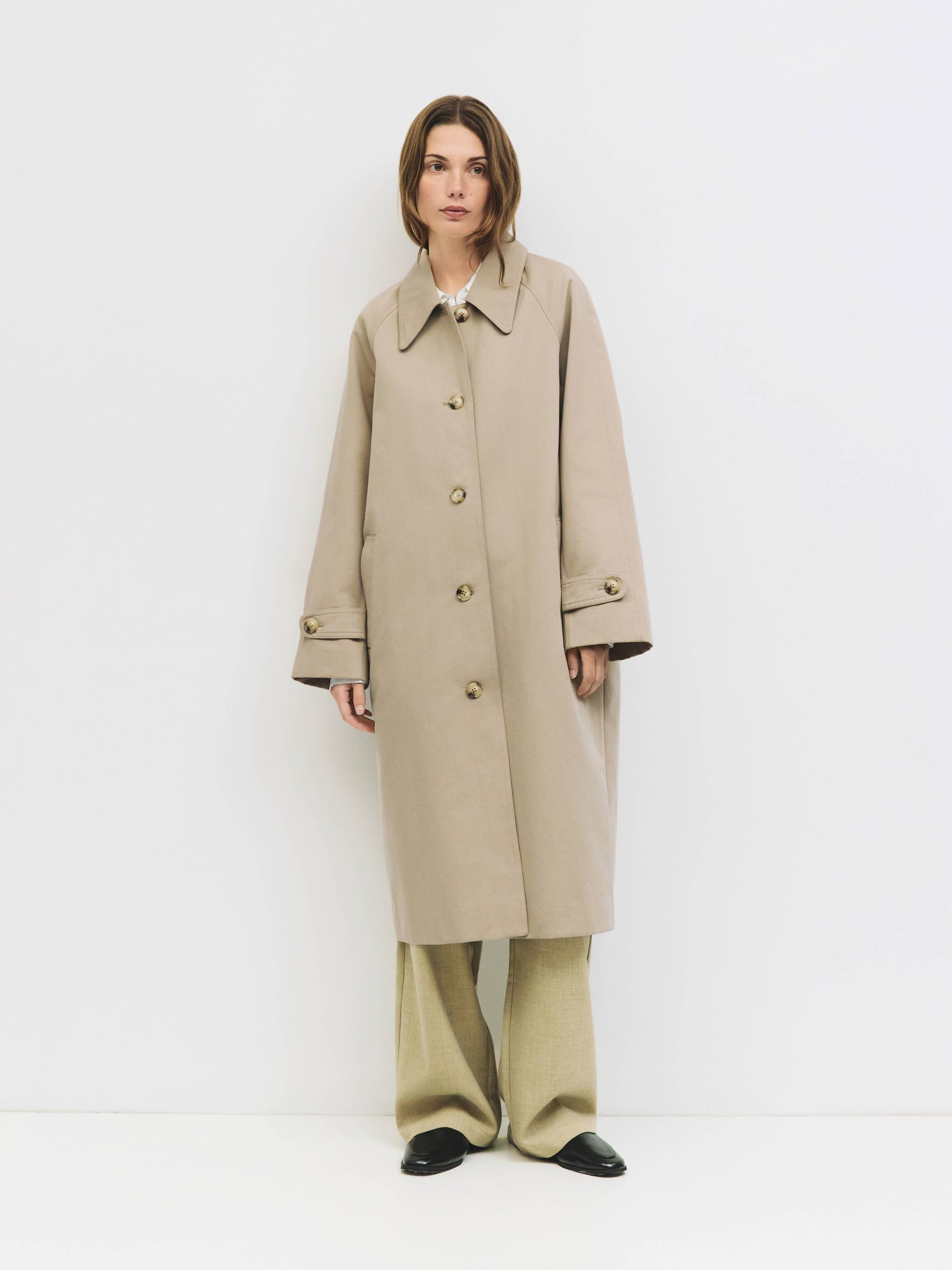 Pointed Collar Trench Coat